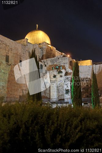 Image of Temple Mount in Jerusalem in the night
