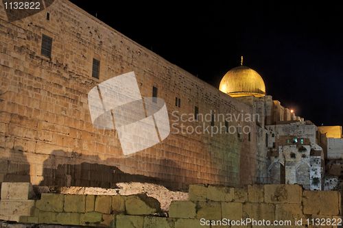 Image of Temple Mount in Jerusalem in the night