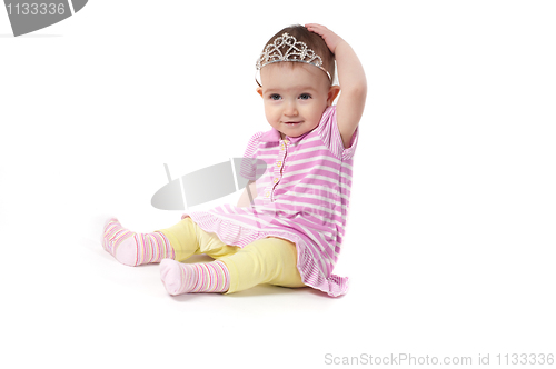 Image of Cute baby girl in pink
