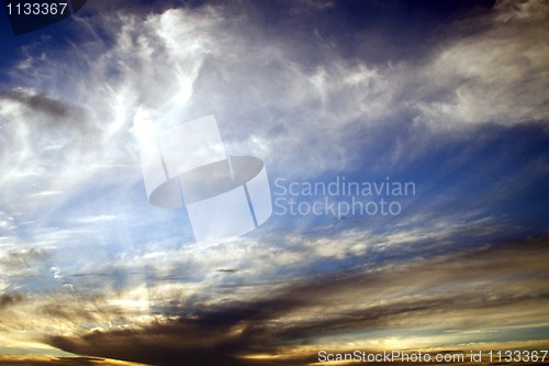 Image of colourful sunset clouds in the sky