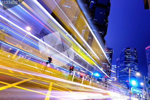 Image of traffic in city at night