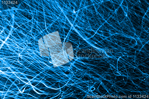 Image of abstract red chaos lines on black