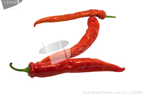 Image of Letter Z composed of chili peppers