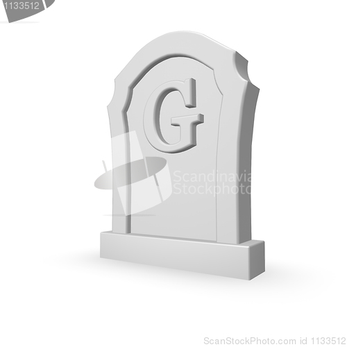 Image of gravestone with letter g