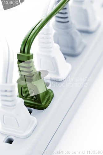 Image of Wires plugged into power bar