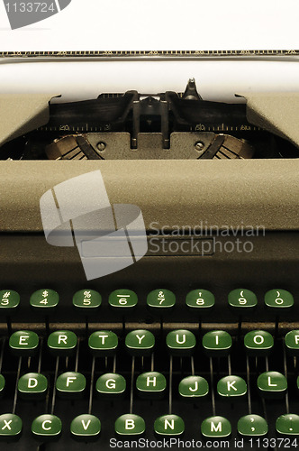 Image of Closeup of old typewrite circa 1950s