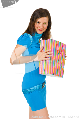 Image of happy girl with shopping