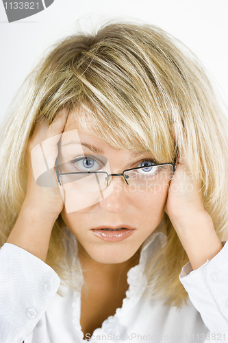 Image of disheveled girl in glasses