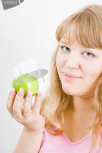 Image of girl and an apple