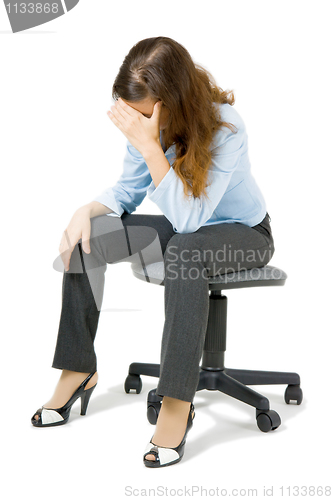 Image of tired businesswoman