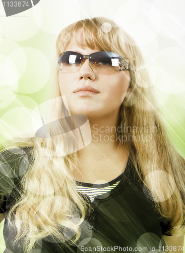 Image of Fashionable young woman in sunglasses
