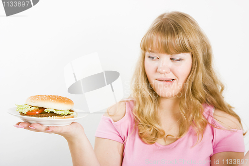 Image of girl and a burger