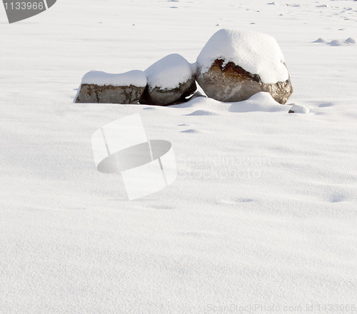 Image of Snow covered rocks