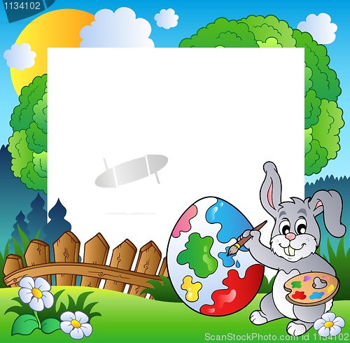 Image of Easter frame with bunny artist