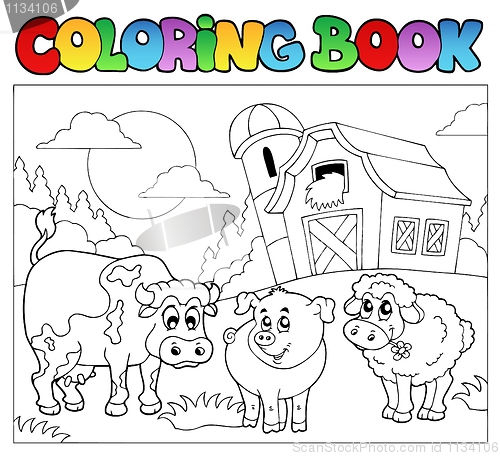 Image of Coloring book with farm animals 3