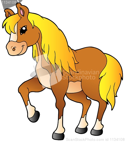 Image of Cartoon walking horse