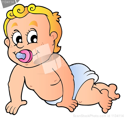 Image of Cute crawling baby