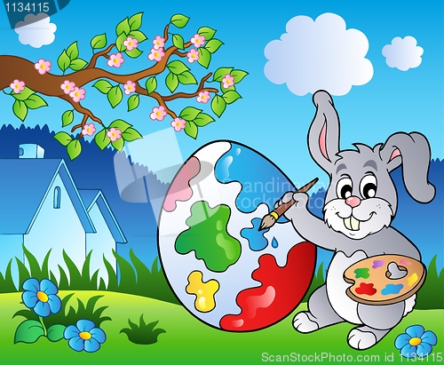 Image of Spring meadow with bunny artist