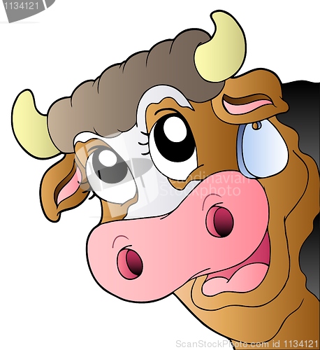 Image of Cartoon lurking cow