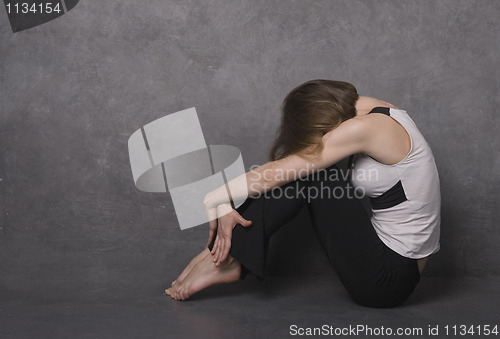 Image of Sad woman, studio shot