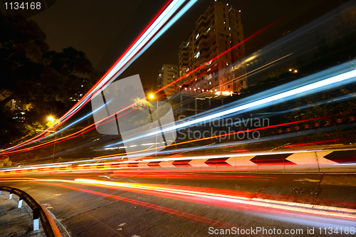 Image of traffic at night