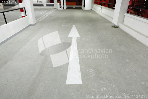 Image of arrow in car park