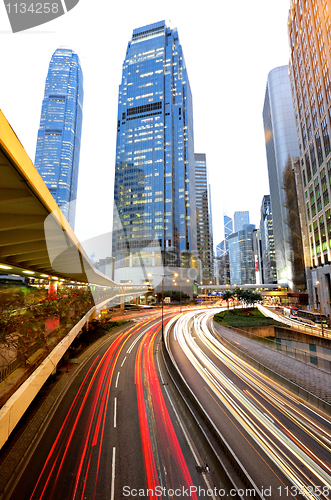 Image of Hong Kong traffic at night