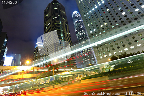 Image of traffic in city at night