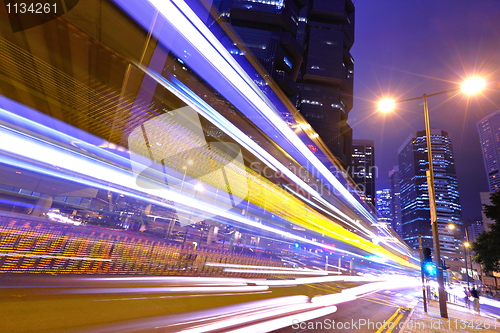 Image of night traffic in city