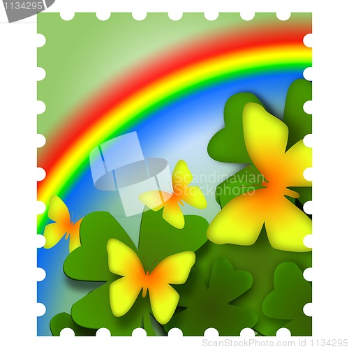 Image of Spring Butterflies and Rainbow