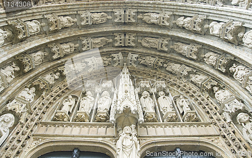 Image of Entrance of Sablon church in Brussels