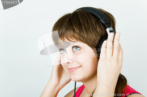 Image of portrait of a girl music lover