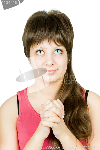 Image of Teen girl prays