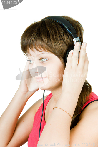 Image of girl teenager in the headphones