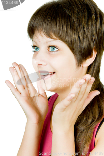 Image of happy girl with blue eyes