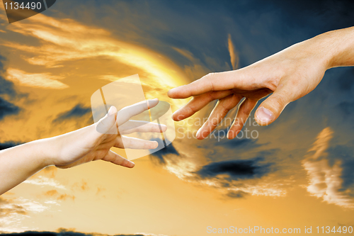 Image of hands against the sky