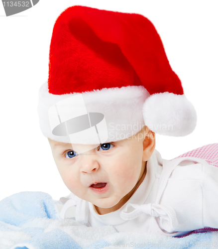 Image of Baby in Christmas hats