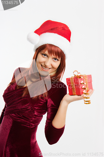 Image of girl in a Christmas hat