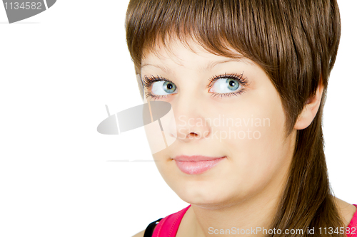Image of portrait of a beautiful blue-eyed girl