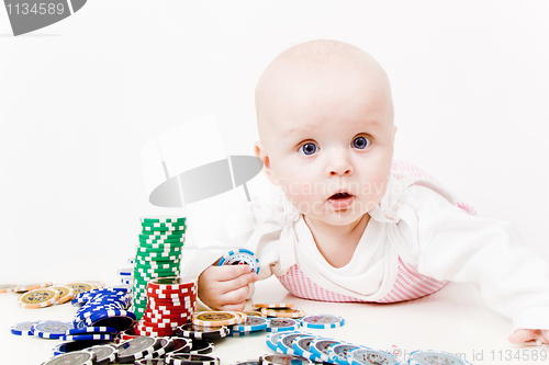 Image of infant with chips