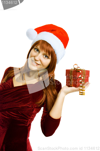Image of girl in a Christmas hat