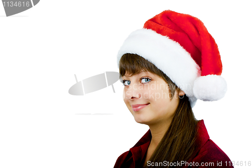 Image of blue-eyed girl Santa