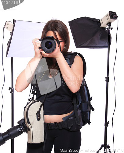 Image of Young woman photographer