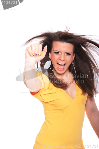 Image of A pretty young woman with lemon