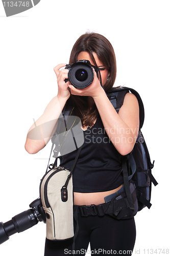 Image of Young woman photographer