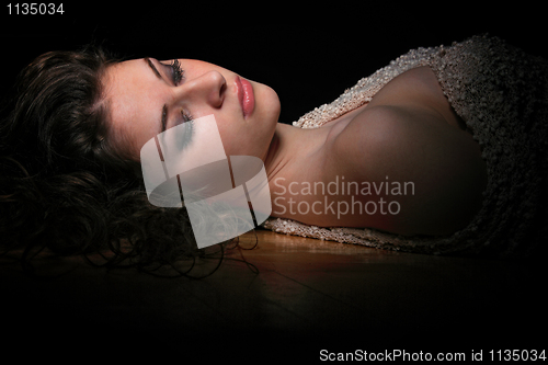 Image of Portrait of a pretty young woman relaxing 