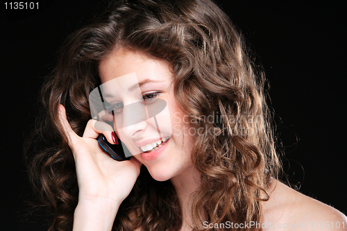 Image of Portrait of glamor woman talking on the phone 