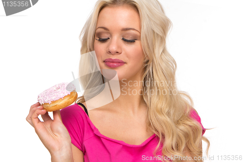 Image of sweet pink donut 