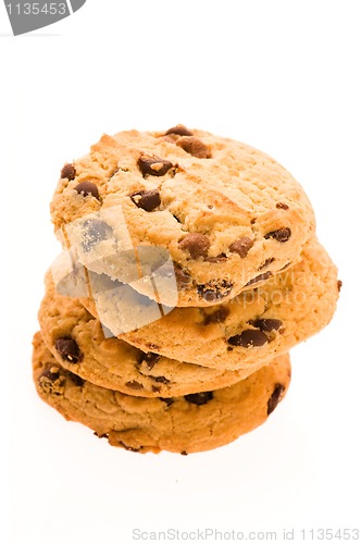 Image of Chocolate Chip Cookies isolated on the white
