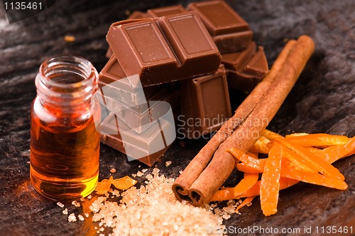 Image of chocolate with orange and cinnamon